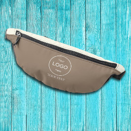 会社のロゴベージュブラウンアクセサリーベリーバッグ ファニーパック