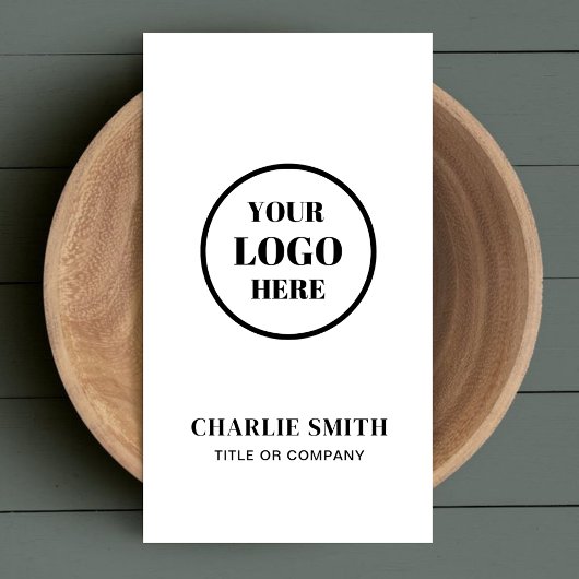 会社のロゴミニマルラモダンブラック&ホワイト 名刺