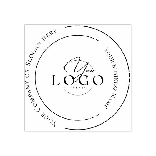 会社のロゴモダンアドレスの会社名を追加する ラバースタンプ (インプリント)