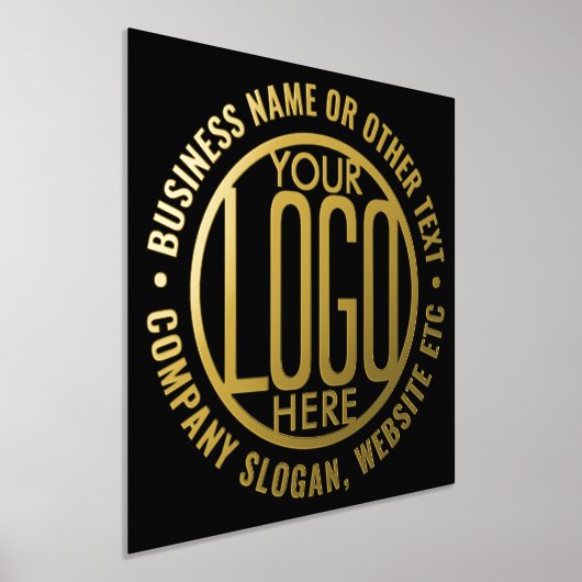 会社のロゴモダンビジネスエレガントプロモーション 箔ポスター (レイダウン)