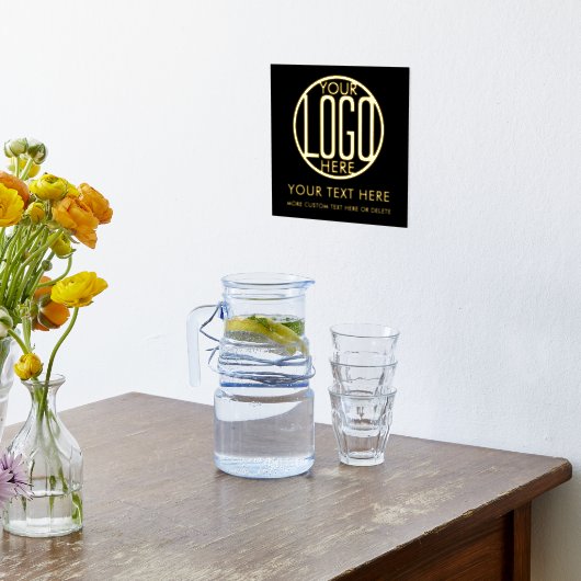 会社のロゴモダンビジネスミニマルプロモーション 箔ポスター (レイダウン (キッチン))