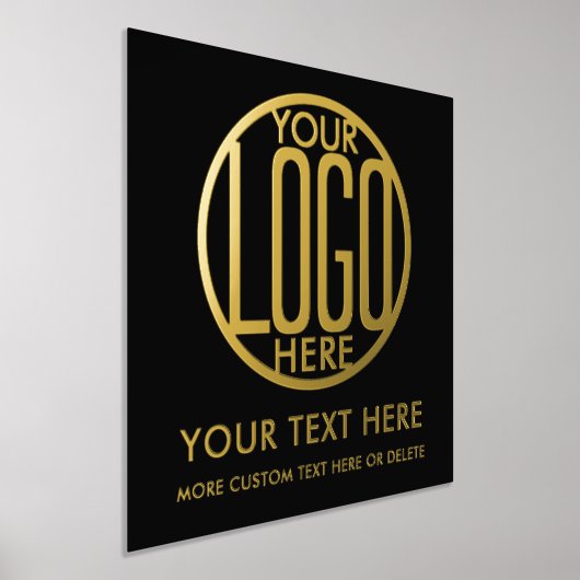 会社のロゴモダンビジネスミニマルプロモーション 箔ポスター (レイダウン)