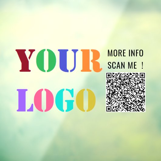 会社のロゴユーザーのQRコードのビジネスウィンドウの固定 ウィンドウサイン (シート3)