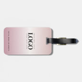 会社のロゴ事業のピンクのグラデーションカスタム ラゲッジタグ (裏面横)
