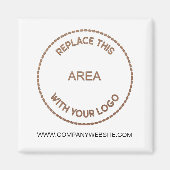 会社のロゴ会社のWebサイトアドレス(白) マグネット (正面)