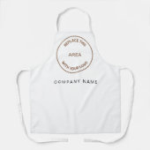 会社のロゴ会社名（白） エプロン (正面)