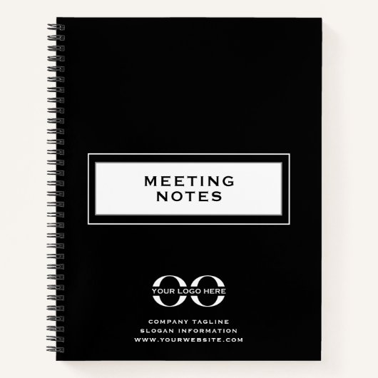 会社のロゴ会議のメモのスパイラル ノートブック (正面)