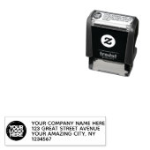 会社のロゴ住所4行 セルフインキングスタンプ (インサイチュ)