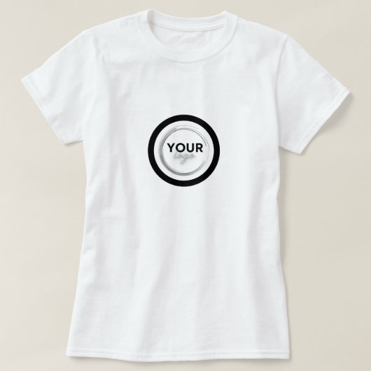 会社のロゴ入りビジネスウェア Tシャツ (デザイン正面)