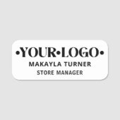 会社のロゴ入り従業員 名札 (正面)