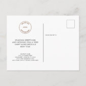 会社のロゴ写真を追加ハッピーホリデースクリプト ポストカード (裏面)