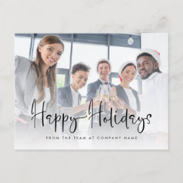 会社のロゴ写真を追加ハッピーホリデースクリプト ポストカード