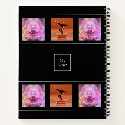 会社のロゴ写真コラージュ白黒 ノートブック (裏面)