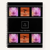 会社のロゴ写真コラージュ白黒 ノートブック (正面)