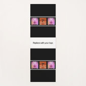 会社のロゴ写真コラージュ白黒 ヨガマット (正面)