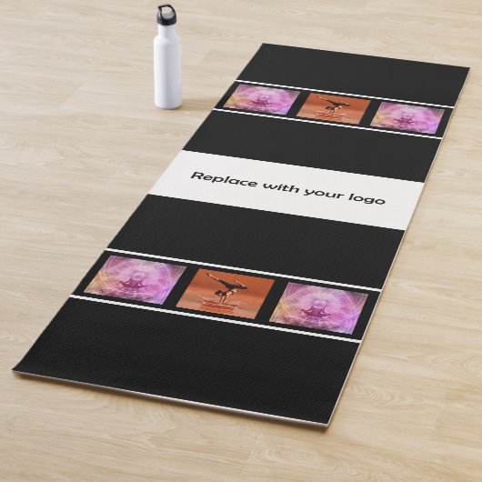 会社のロゴ写真コラージュ白黒 ヨガマット (インサイチュ)