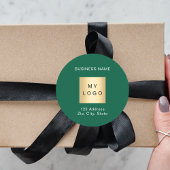 会社のロゴ名の緑の白いアドレス ラウンドシール