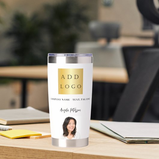 会社のロゴ名の署名の写真ブランドカラー 保温保冷タンブラー