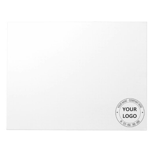 会社のロゴ名の電話番号スタンプモダンオフィス ノートパッド (正面)