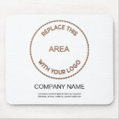 会社のロゴ名アドレス（白） マウスパッド (正面)