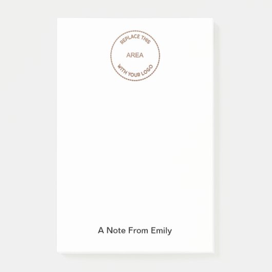 会社のロゴ名タイポグラフィ ポストイット (正面)