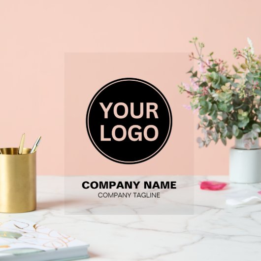 会社のロゴ名タグラインビジネス アクリルサイン (ウェディング)