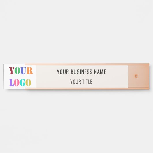 会社のロゴ名ビジネスドアの署名テンプレート サインプレート (正面)