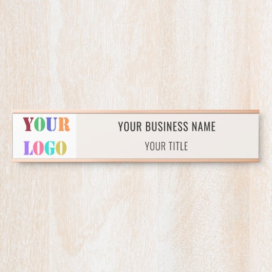 会社のロゴ名ビジネスドアの署名テンプレート サインプレート (正面)