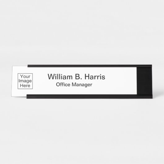 会社のロゴ名プラークの追加 デスクネームプレート (正面)