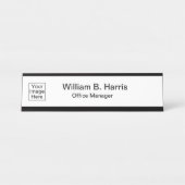 会社のロゴ名プラークの追加 デスクネームプレート (正面)