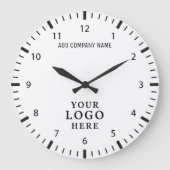 会社のロゴ名企業のビジネスブランドプロモーション ラージ壁時計 (正面)