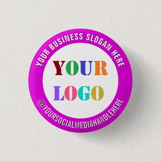 会社のロゴ名前をカスタムするのソーシャルメディアボタン 缶バッジ (正面)