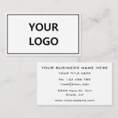 会社のロゴ名情報パーソナライズされた名刺 名刺 (正面/裏面)