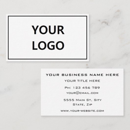 会社のロゴ名情報パーソナライズされた名刺 名刺 (正面/裏面)