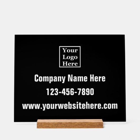 会社のロゴ名電話Webサイト（黒） アクリルサイン (正面)