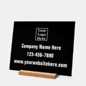 会社のロゴ名電話Webサイト（黒） アクリルサイン (傾斜)