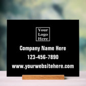 会社のロゴ名電話Webサイト（黒） アクリルサイン (ニュートラル)