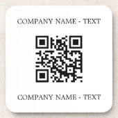 会社のロゴ名QRコードブランドカラー コースター (正面)