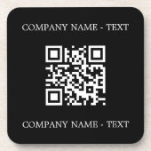 会社のロゴ名QRコード白黒 コースター (正面)