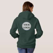 会社のロゴ女性のフード付ビジネスプロモーション パーカ (裏面フル)