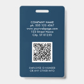 会社のロゴ従業員のフォトブルーID バッジ (Back)