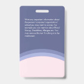 会社のロゴ従業員の写真ID青と赤面 バッジ (裏面)