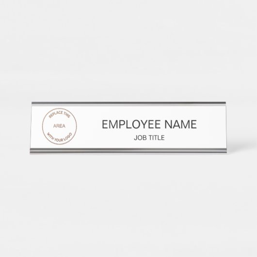 会社のロゴ従業員名役職 デスクネームプレート (正面)