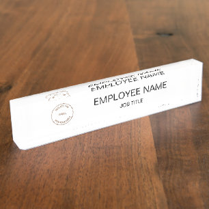 会社のロゴ従業員名役職 デスクネームプレート
