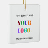 会社のロゴ文字あなたのビジネスのクリスマスオーナメント セラミックオーナメント (右)
