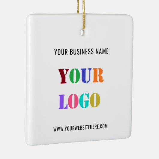 会社のロゴ文字あなたのビジネスのクリスマスオーナメント セラミックオーナメント (右)