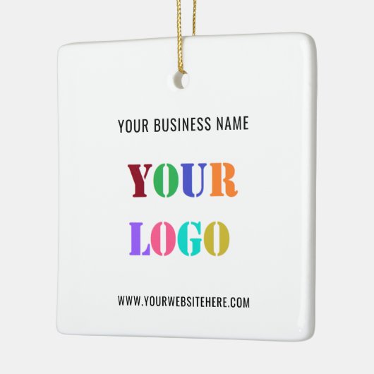 会社のロゴ文字あなたのビジネスのクリスマスオーナメント セラミックオーナメント (左)