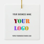 会社のロゴ文字あなたのビジネスのクリスマスオーナメント セラミックオーナメント (裏面)