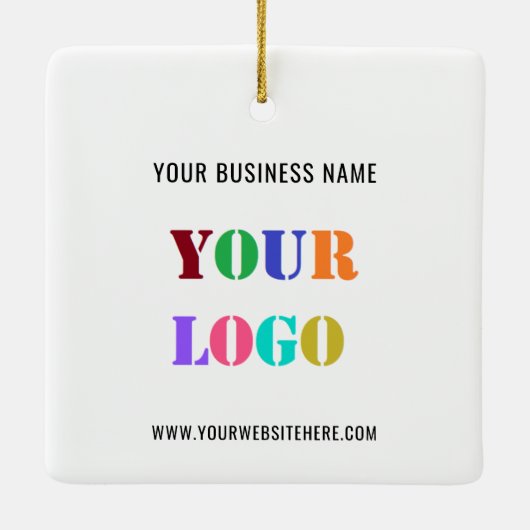 会社のロゴ文字あなたのビジネスのクリスマスオーナメント セラミックオーナメント (裏面)