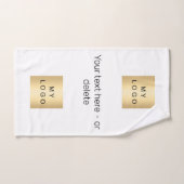 会社のロゴ文字のビジネスブランドカラー ハンドタオル (ハンドタオル)